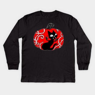 Creepy Cute Kitty Kids Long Sleeve T-Shirt